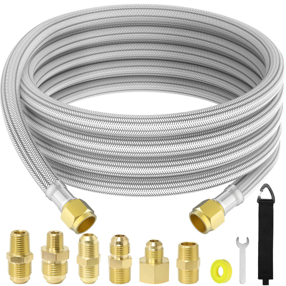 MEFUN 12 ft propane hose extension for flexible barbecue setups