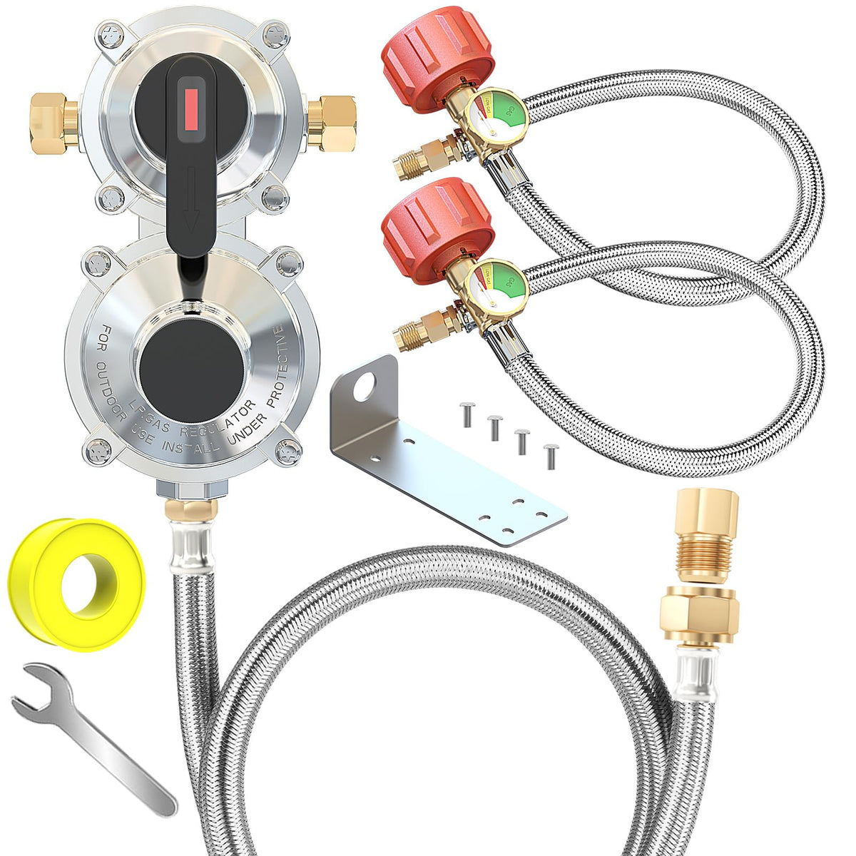 MEFUN 2-stage auto changeover regulator for RV use