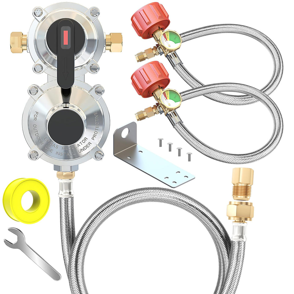 MEFUN 2-stage auto changeover regulator for RV use