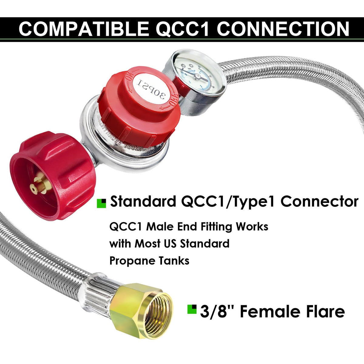 Brass fittings with 3/8 flare and 1/8 MNPT for secure connections