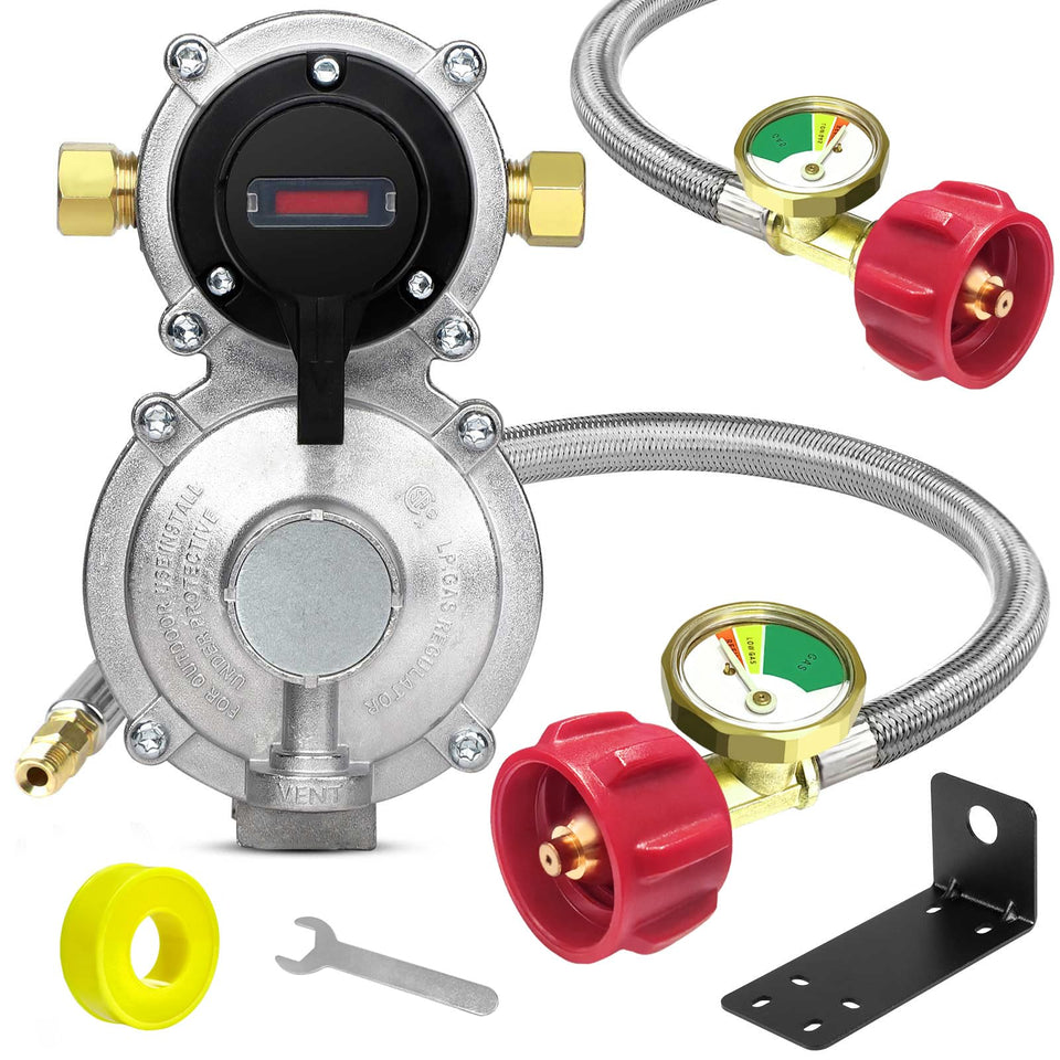 MEFUN 2-stage RV propane regulator offers stable pressure for RV use.