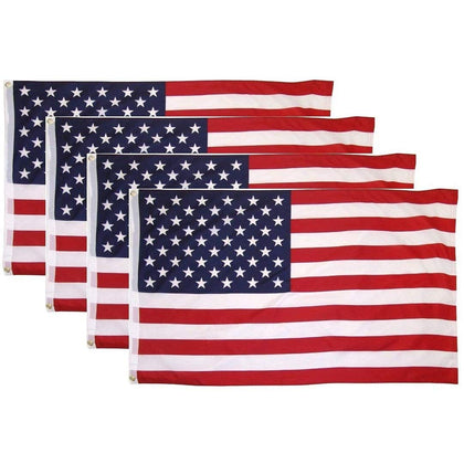 MegaDeal USA flag 4-pack 3x5 ft for durable outdoor decoration.