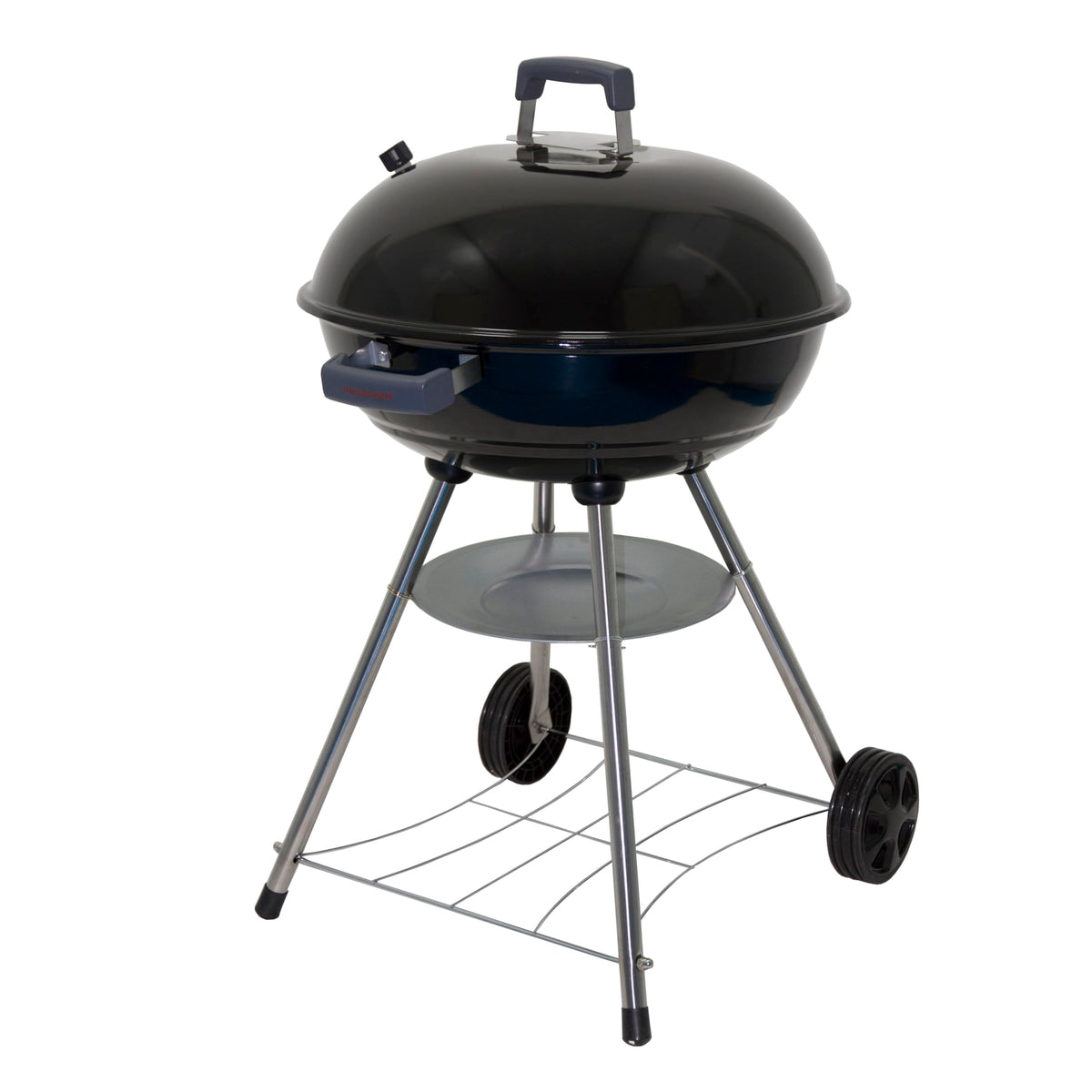Megamaster 22in grill lid close-up showing porcelain enamel and durability.