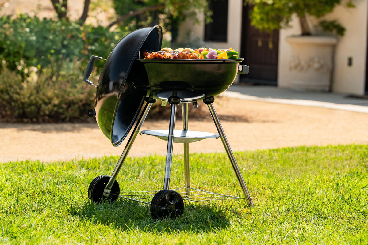 Megamaster removable ash catcher for quick cleanup after grilling sessions.