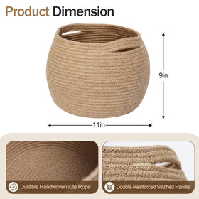MEGASKET decorative woven basket on shelf enhances living room organization