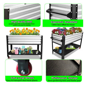 Megawodar galvanized steel bed highlights anti-rust finish.