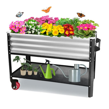 Megawodar elevated metal raised garden bed showing ample planting space.