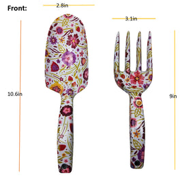 Megawodar floral-print fork for accurate transplanting and weed removal.