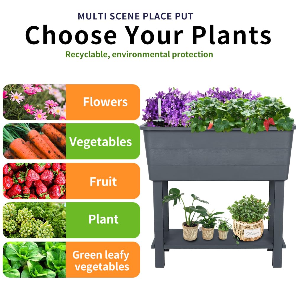 Megawodar outdoor planter set ideal for flowers, herbs, and vegetables.
