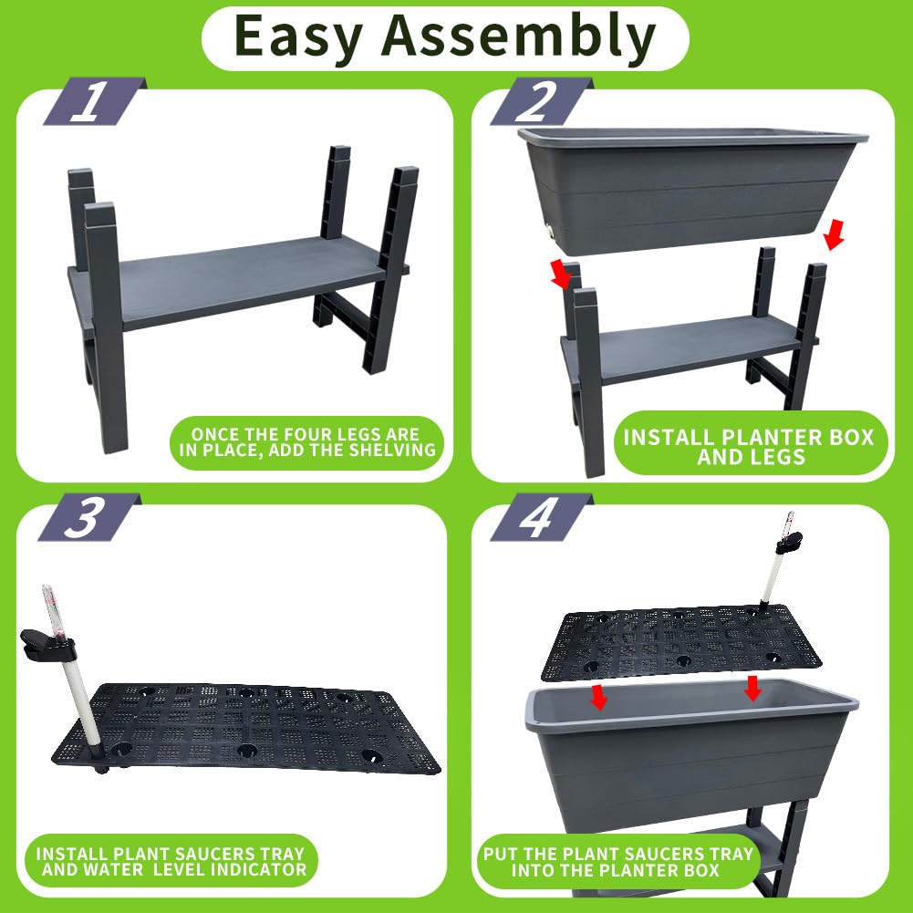 Megawodar storage shelf adds space for tools and soil.