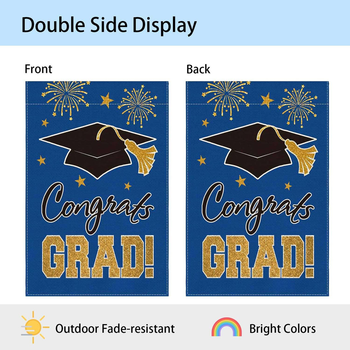 MEGLORT flag closeup text highlights durable, fade-resistant print for outdoor life.