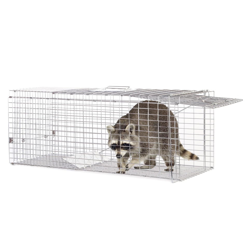 Meibangzz large live animal trap ready to capture cats or raccoons