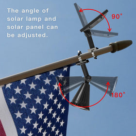 MEIHONG solar flag light eight-led beam for bright flag illumination