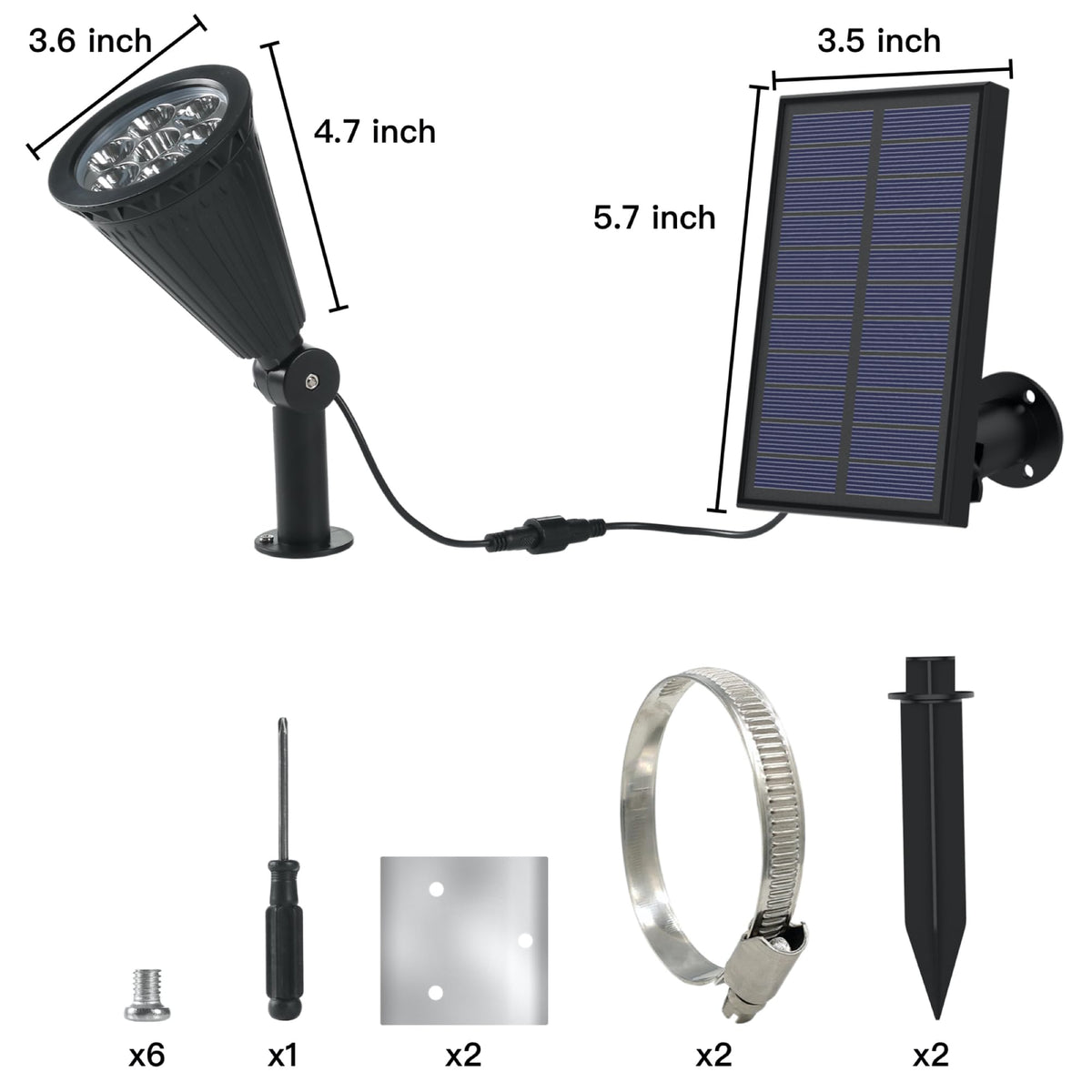 MEIHONG solar flag light rust-proof stainless clamps enable easy mounting