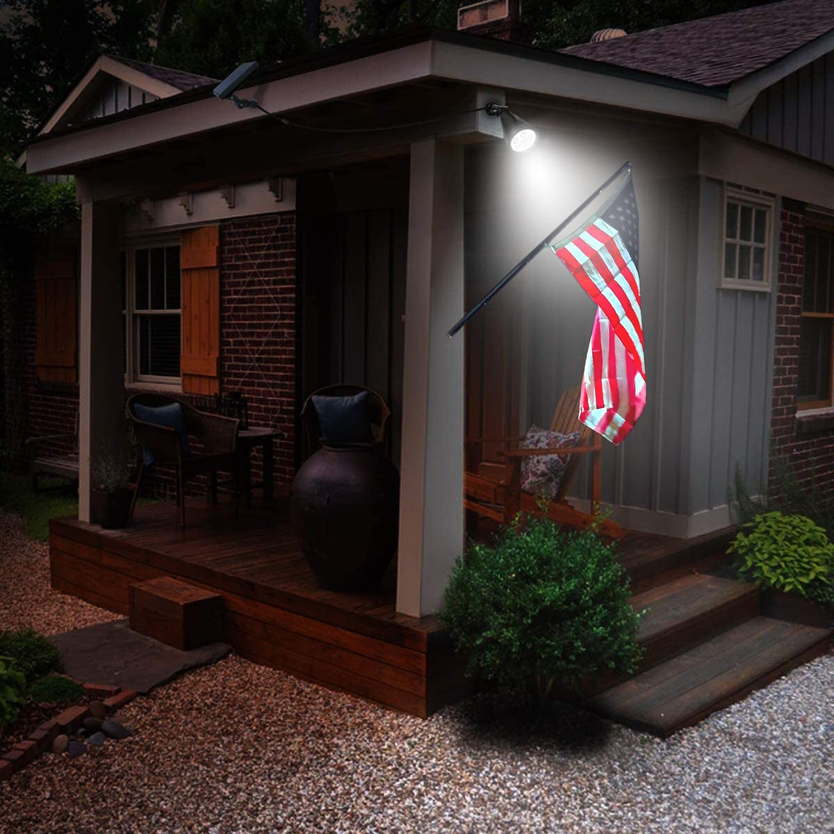 MEIHONG solar flag light waterproof ABS housing for outdoor use