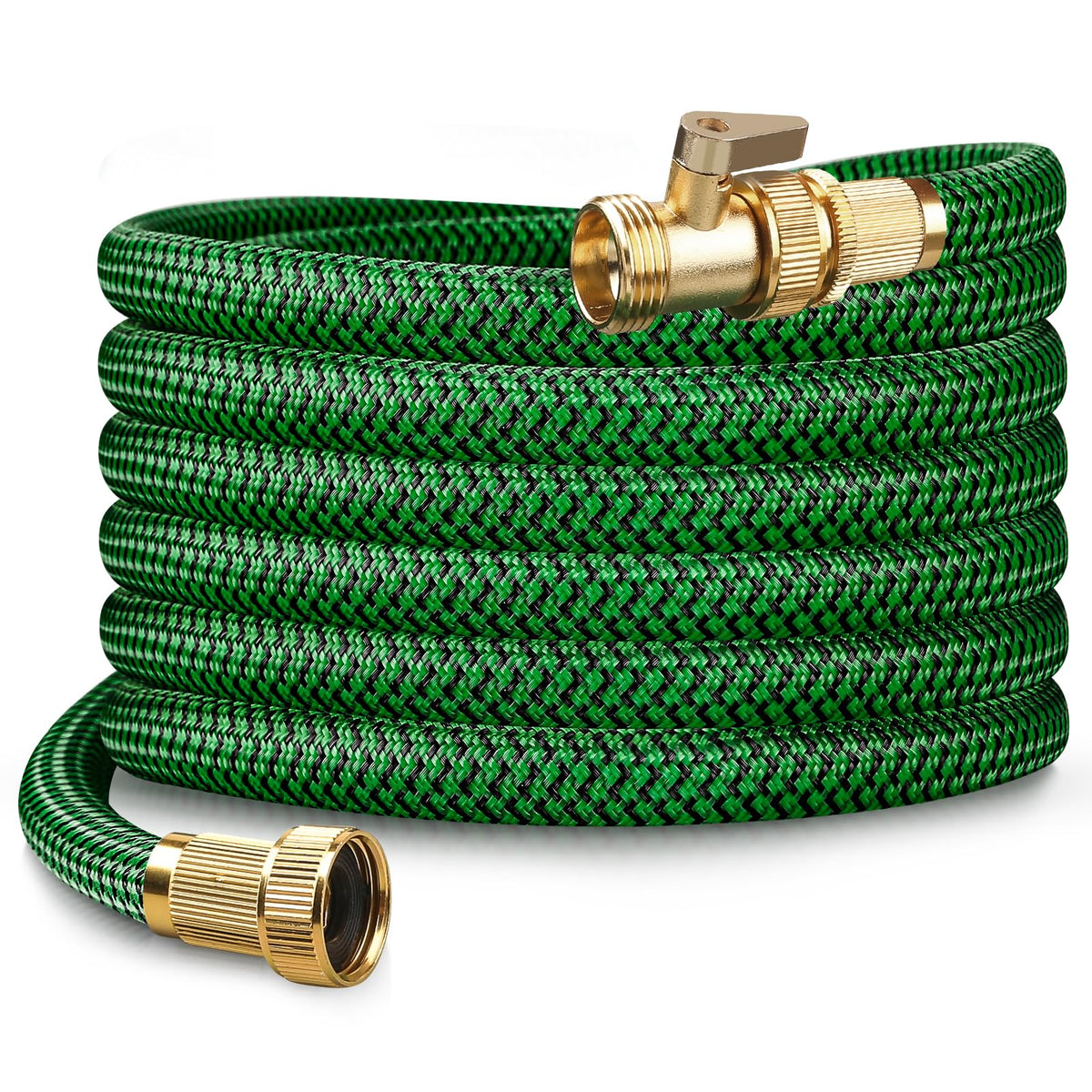 MEIIOFS 15FT heavy-duty hose coiled for storage and durability.