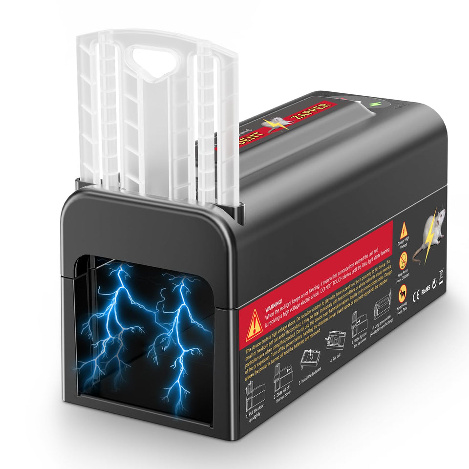 Meilen electric rat trap front view for a compact, toxin-free home pest solution.