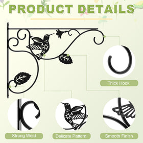 MEILIDY black hanging bracket on a garden wall enhances outdoor decor.