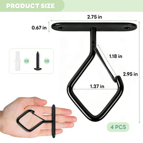 MEILIDY ceiling hook installation with included anchors and screws