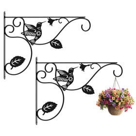 MEILIDY hanging plant bracket closeup reveals solid iron build for durable indoor outdoor use.