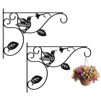 MEILIDY hanging plant bracket closeup reveals solid iron build for durable indoor outdoor use.