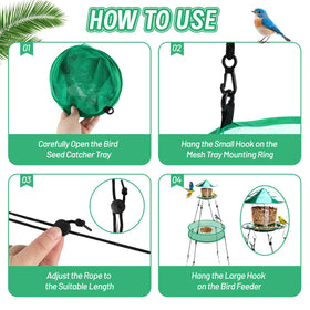 Meimaao metal hooks and rings enable tool-free installation.