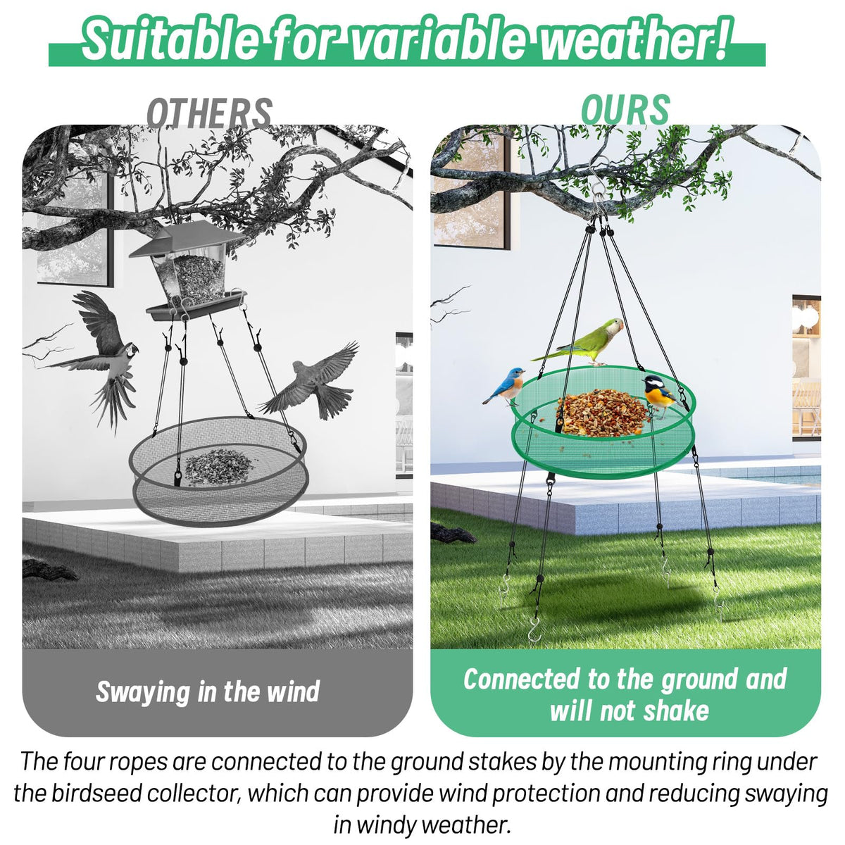Meimaao glass fiber mesh material dries seeds and resists weather.