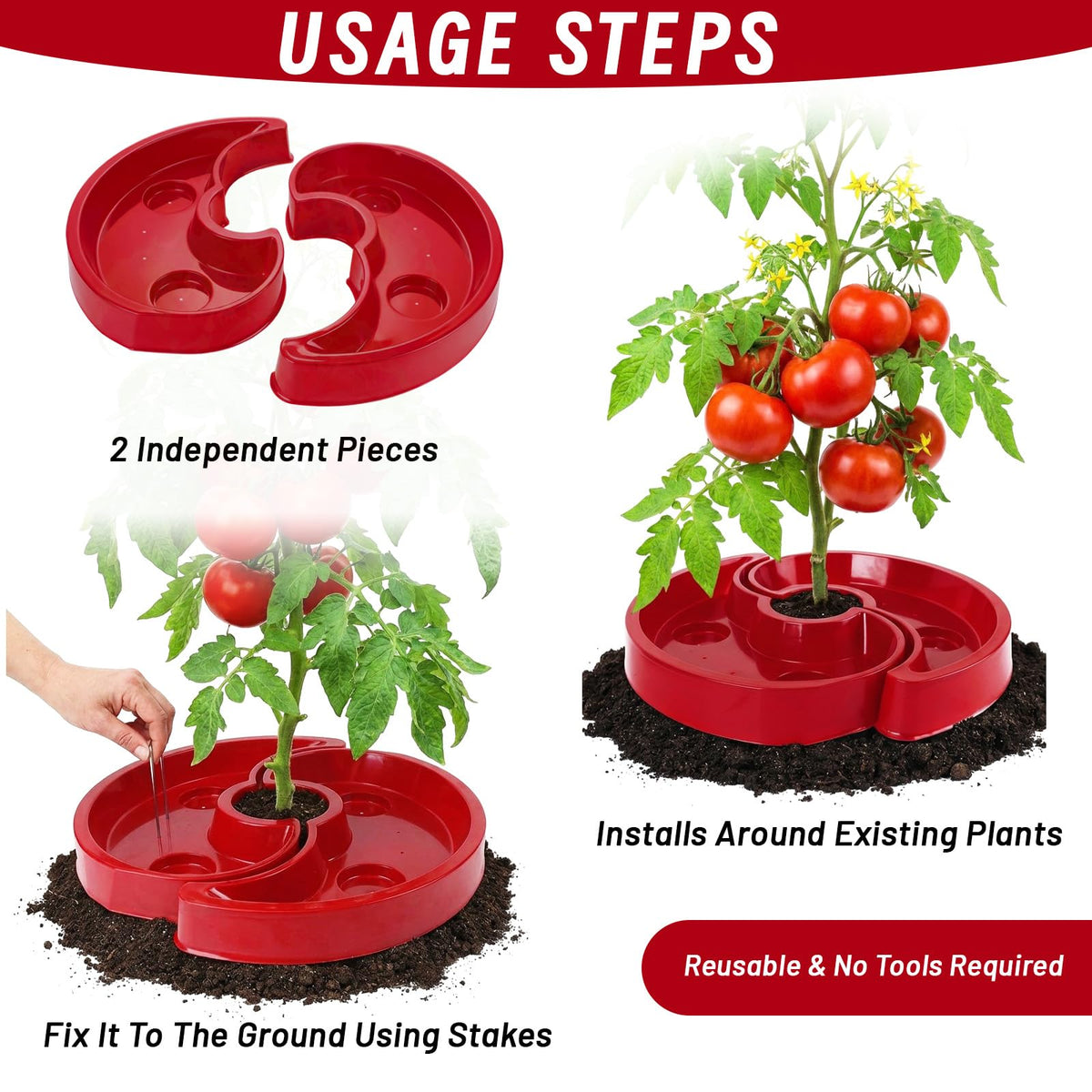 Meimaao red color growth tray reflects light and supports vigorous vegetable growth.