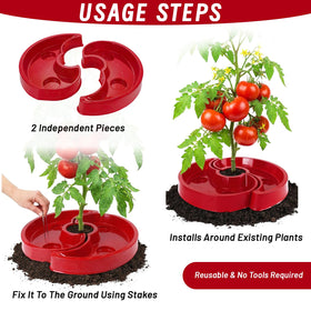 Meimaao red color growth tray reflects light and supports vigorous vegetable growth.
