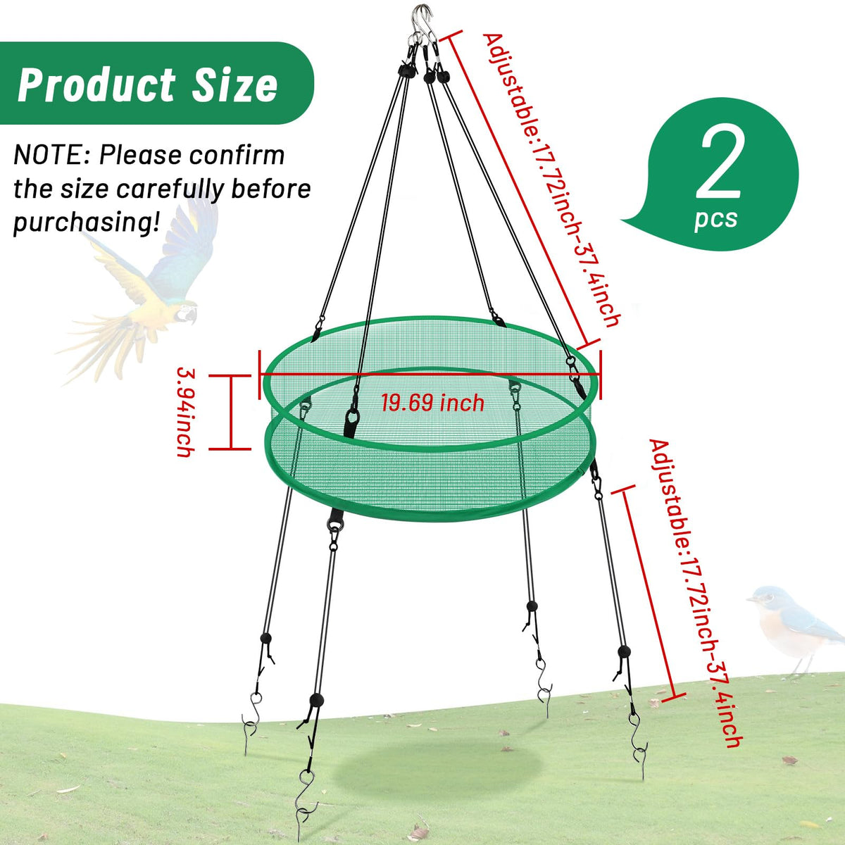 Meimaao wind rope system stabilizes the feeder during breezy days.