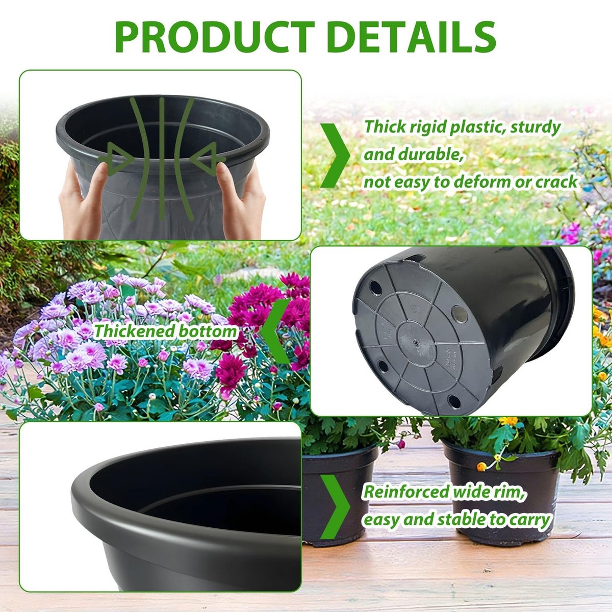 MEJENYY 7 gallon pot packaging showing four-pack arrangement.