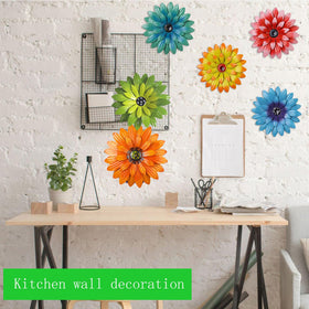 MEJENYY metal sunflower wall art set, weather-resistant home decoration for garden.