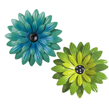 MEJENYY outdoor sunflower metal wall art 8 inch, vibrant color for garden and patio decor.