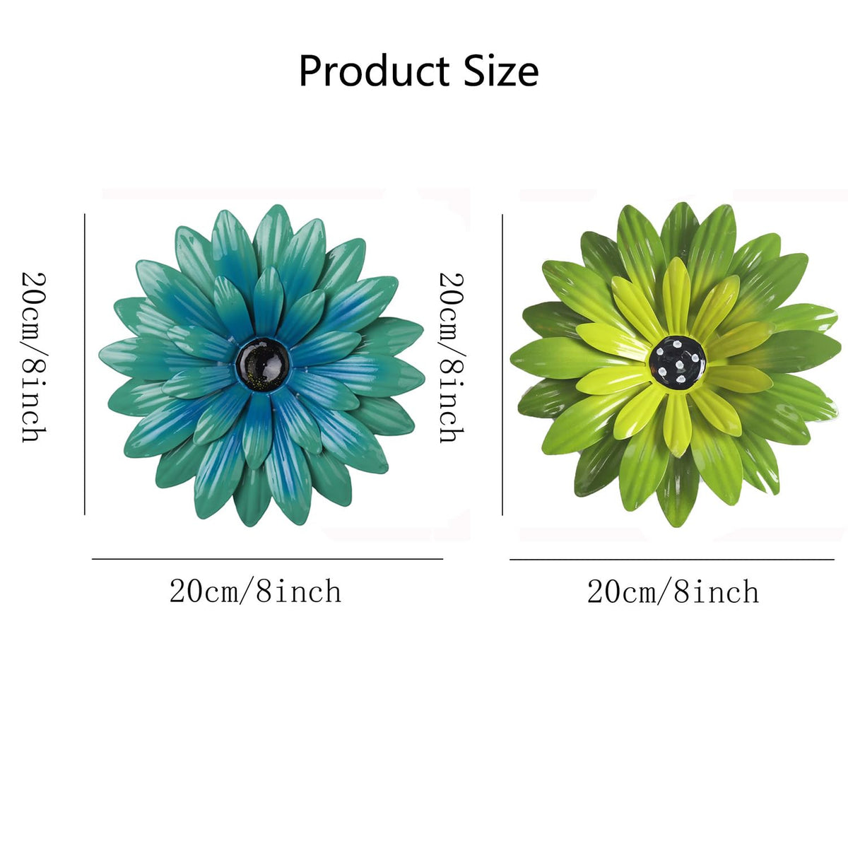 MEJENYY two-pack sunflowers metal wall decor, durable outdoor wall art for fences and walls.