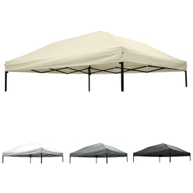 Mejreiik 10x10 canopy top cover in beige with silver coating for UV protection.