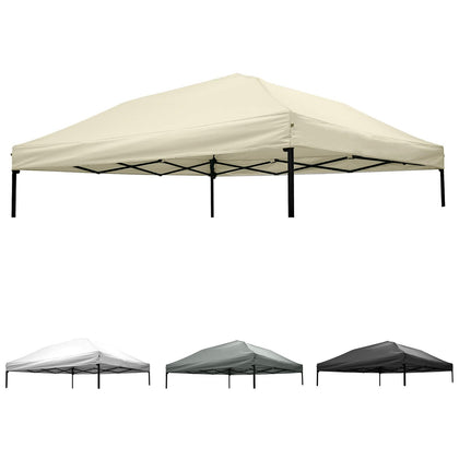 Mejreiik 10x10 canopy top cover in beige with silver coating for UV protection.