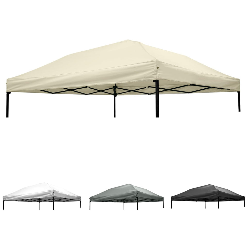 Mejreiik 10x10 canopy top cover in beige with silver coating for UV protection.