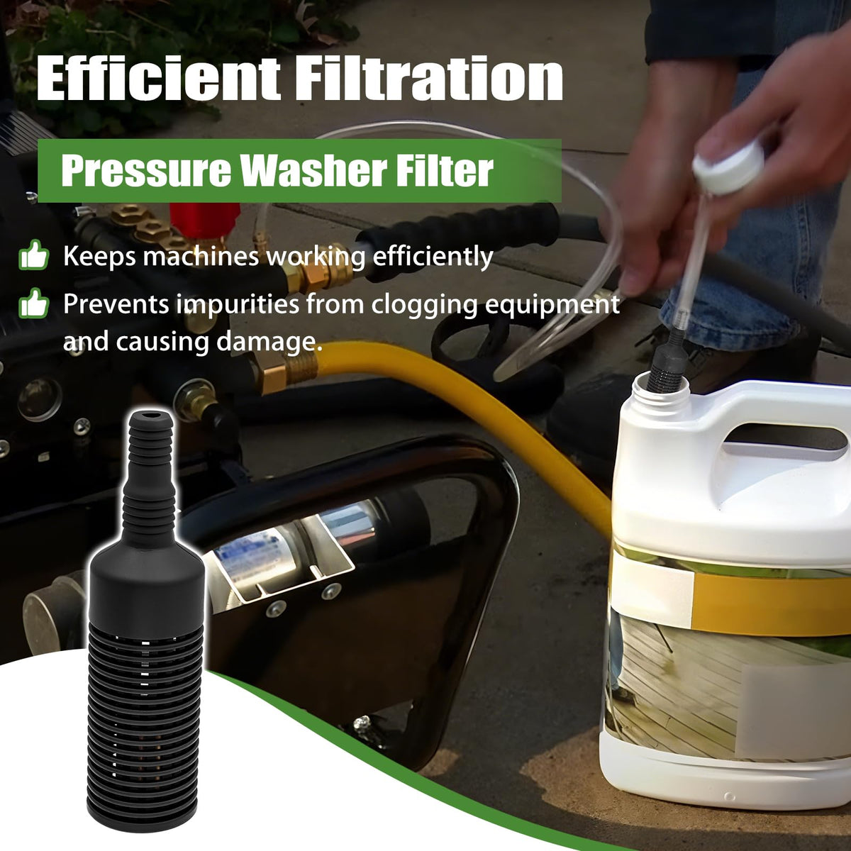 MEKILYN debris-prevention filter blocks clogs and protects the pump.