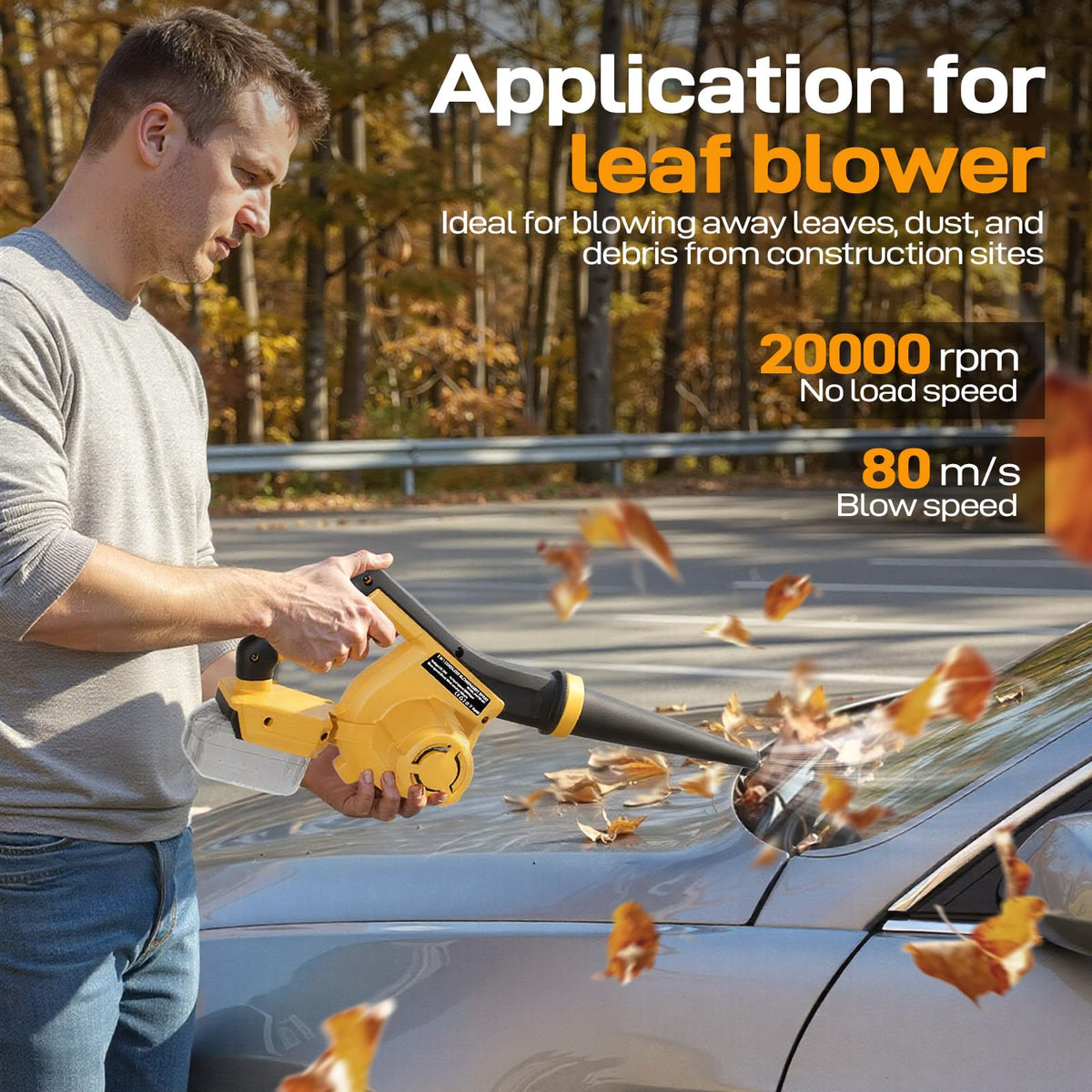 MekiPow electric duster tool-only, no battery, compatible with DeWalt setups