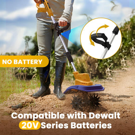 MekiPow lightweight cordless tiller for easy handling and portability.