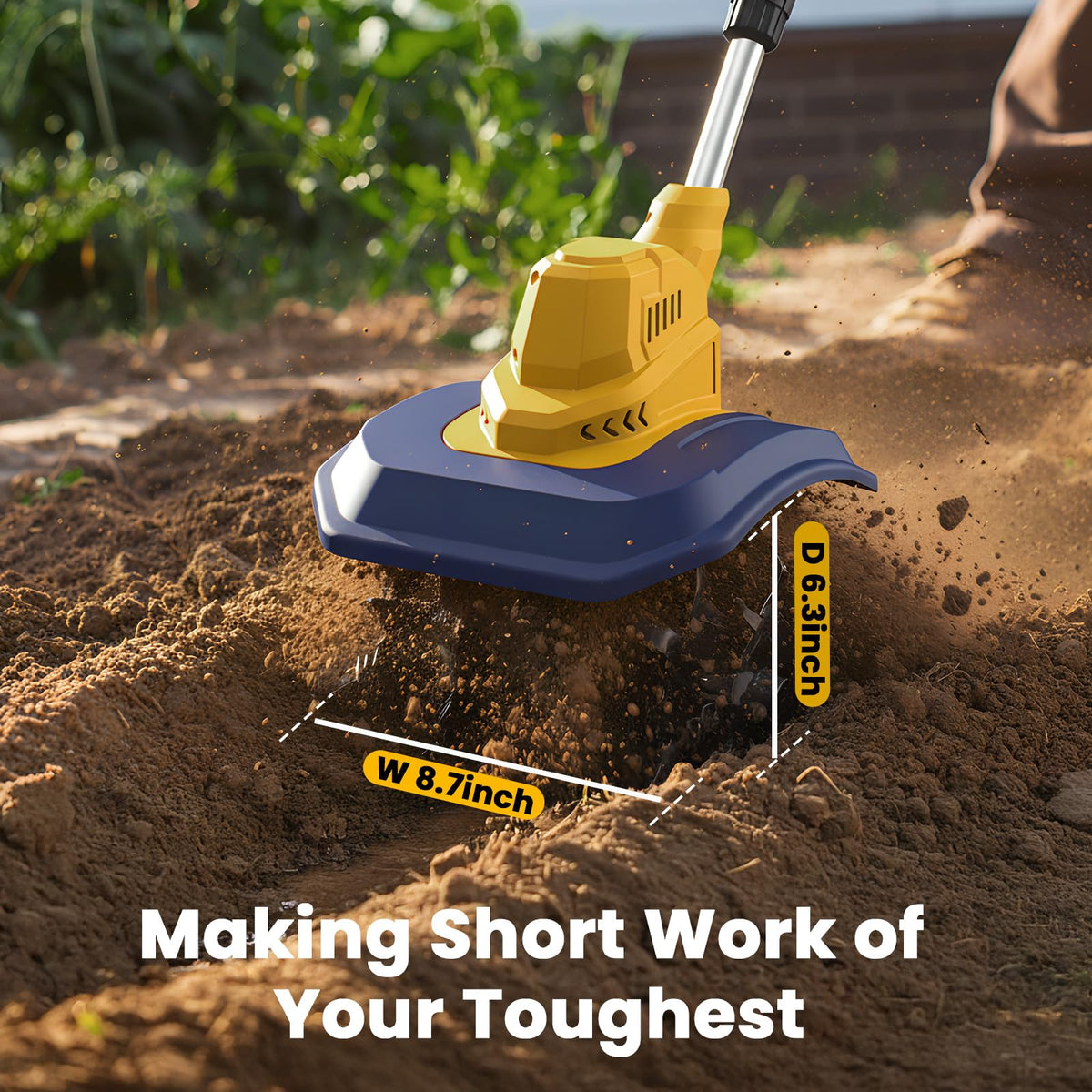 MekiPow tiller safety switch design for controlled starts and safe gardening.