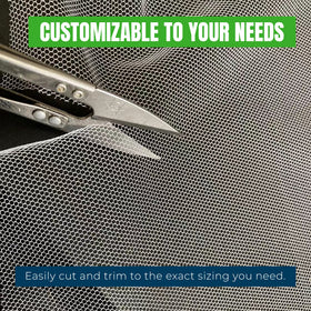MEKKAPRO 100 square feet of netting covering multiple garden beds
