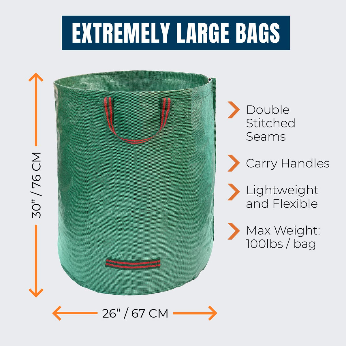 Reinforced-handles provide easy carrying for MEKKAPRO Big Gulp bags.