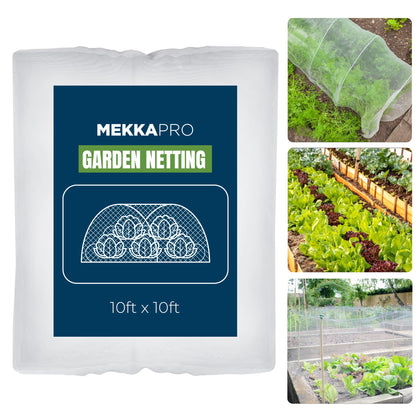 MEKKAPRO large garden netting over beds acting as a pest barrier and shield