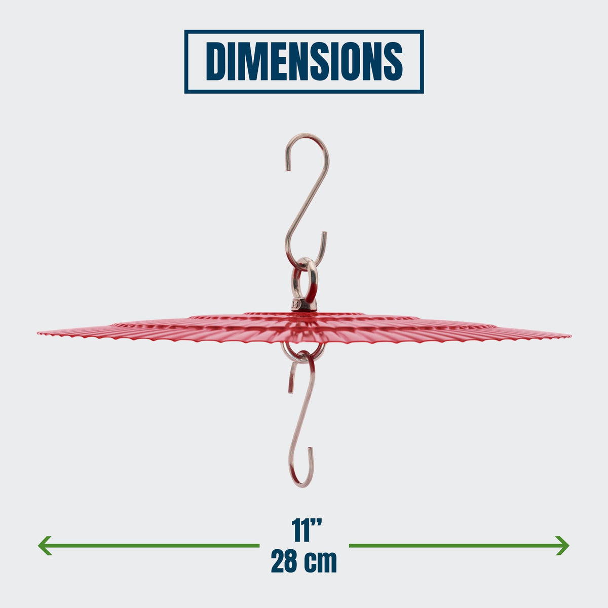 MEKKAPRO metal rain guard maintains a clean feeding area and invites birds.