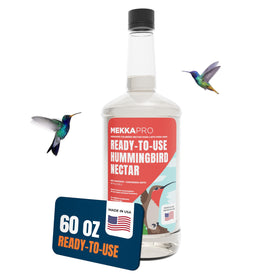 MEKKAPRO Premium Hummingbird Nectar in a long-neck bottle for mess-free refills.