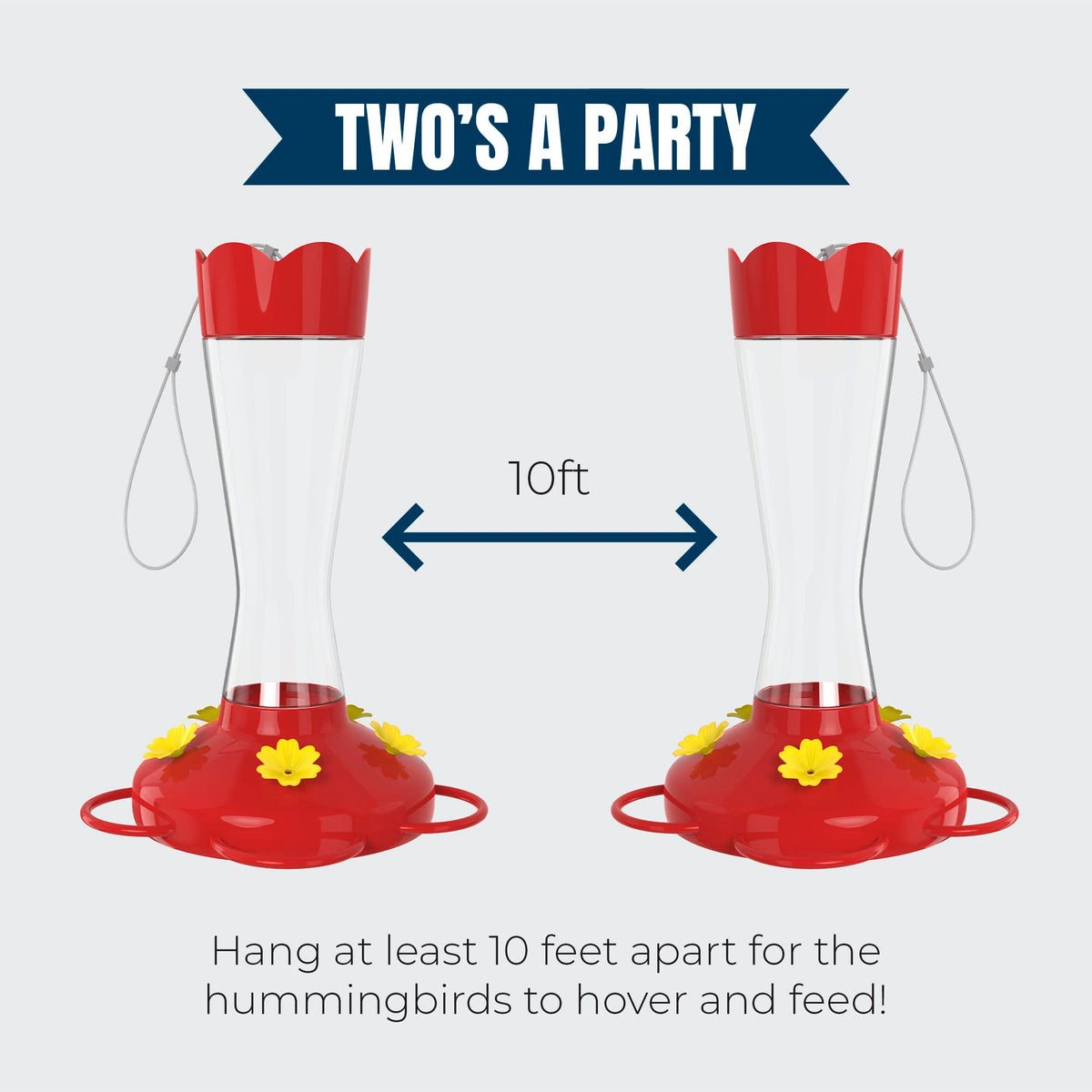 MEKKAPRO hummingbird feeder, red glass, anti-moat view deterring ants.