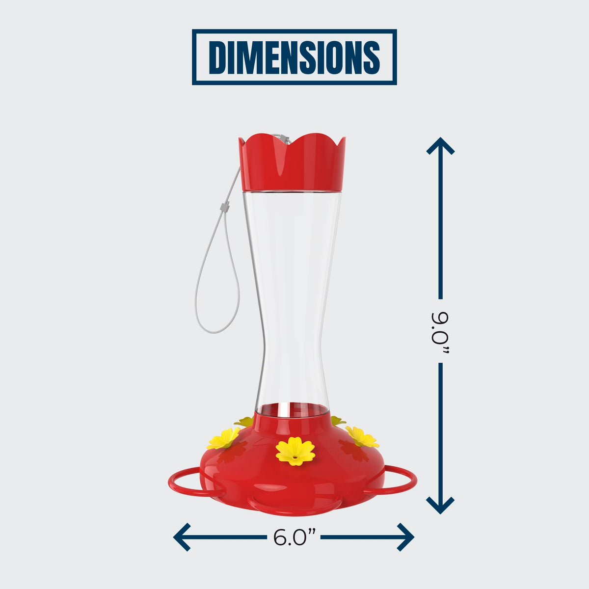 MEKKAPRO hummingbird feeder, red glass, top-fill, quick refills.