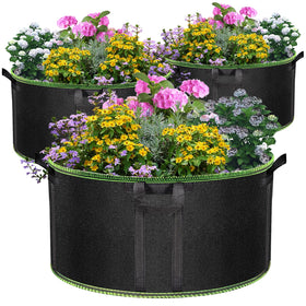 MEKOLIFE 50-gallon grow bags three-pack for versatile vegetable and flower planting.