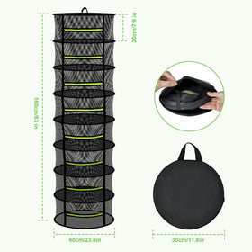 MEKOLIFE 8-layer hanging rack side view demonstrating vertical drying capacity
